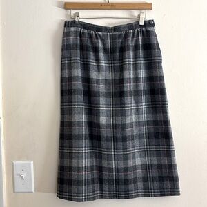 VTG Pendleton Plaid Virgin Wool Minimalist‎ 80s Skirt Size 10
